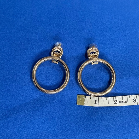 Kenneth Jay Lane Gold Hoop Earrings - Picture 4 of 5